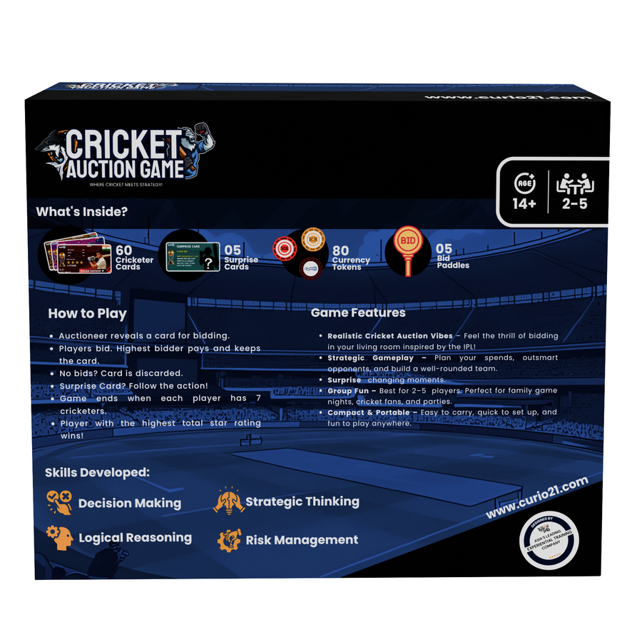 Cricket Auction Game 4+1 Pack – Best Cricket Bidding Board Game