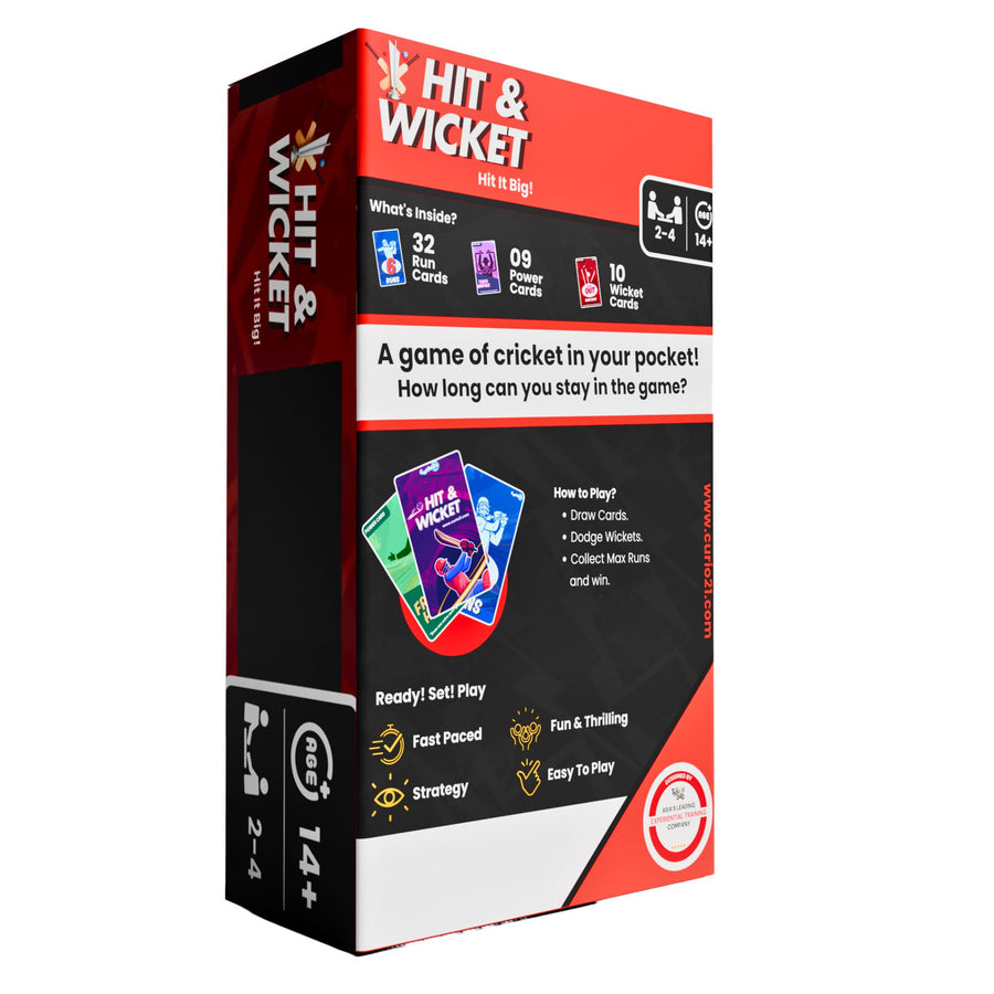 Cricket – Hit & Wicket 4+1 Pack | Fun & Fast-Paced Cricket Card Game Birthday Gifts for Adults & Teens