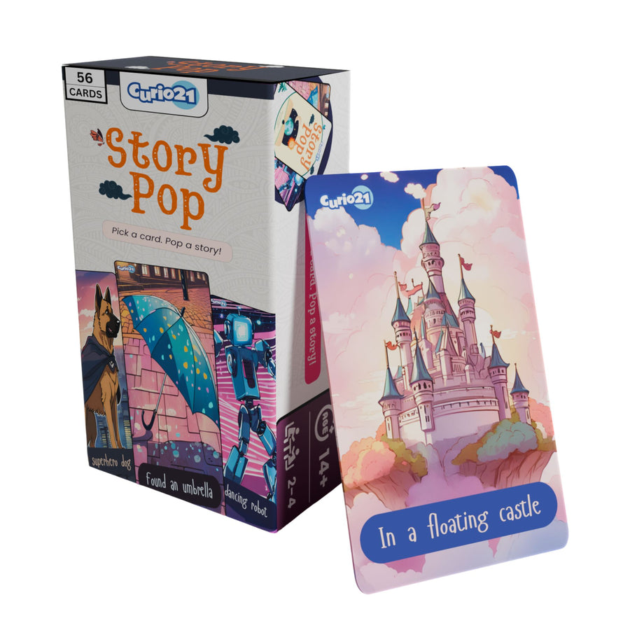 Story Pop 4+1 Pack – Quick Draw Storytelling Card Game for Teens & Adults