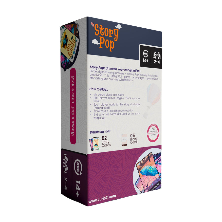 Story Pop 4+1 Pack – Quick Draw Storytelling Card Game for Teens & Adults
