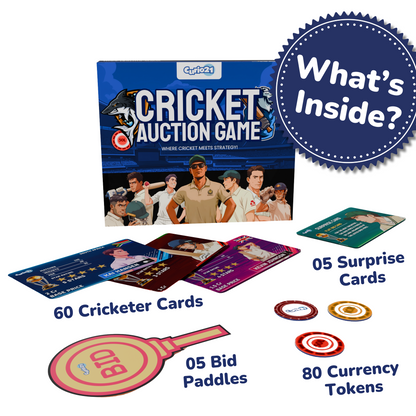 Cricket Auction Game 4+1 Pack – Best Cricket Bidding Board Game
