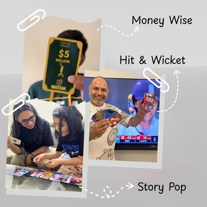 Curio21 Party Pack – Set of 3 Superstar Card Games for Kids & Families | Includes Story Pop, MoneyWise & Hit & Wicket