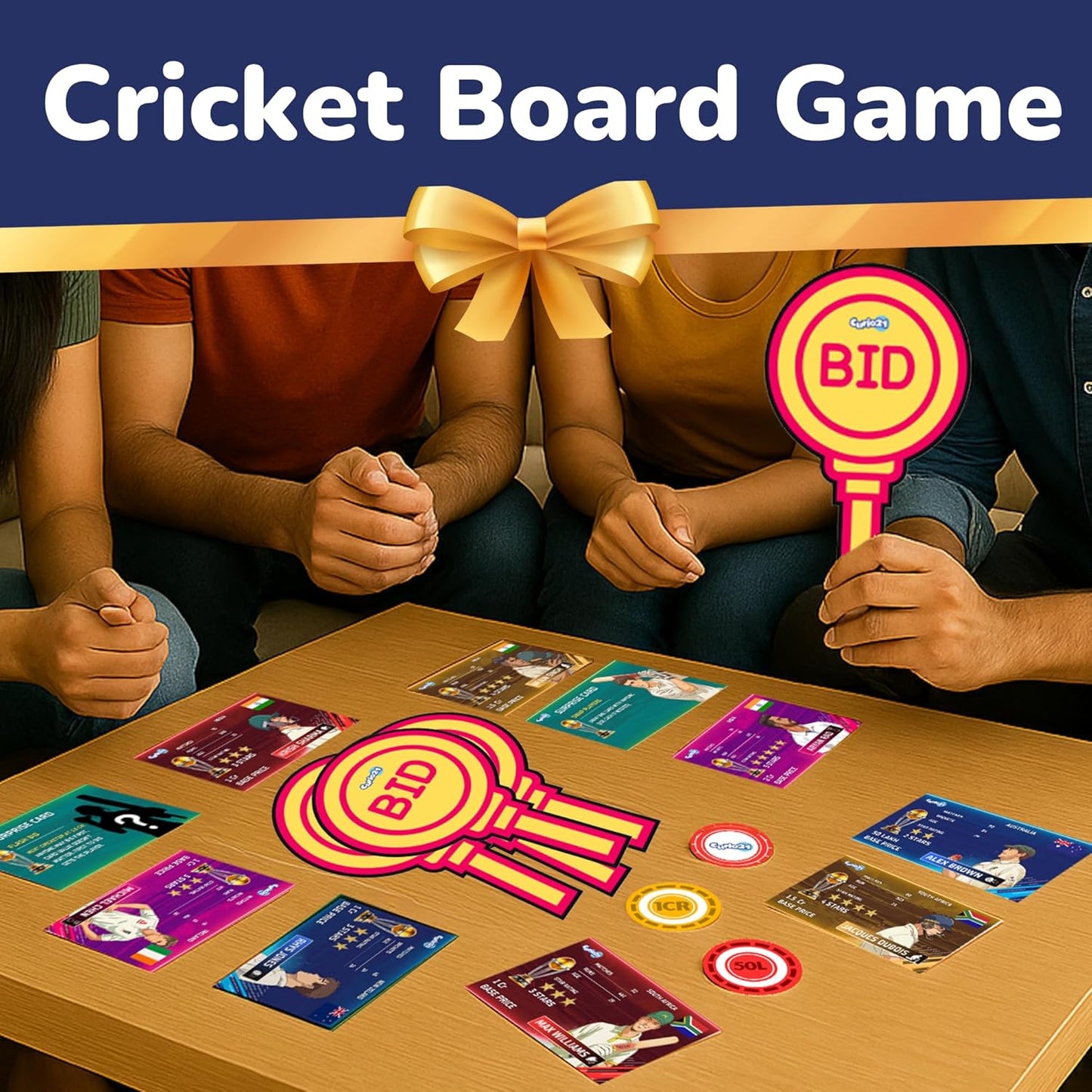 Cricket Auction Game 4+1 Pack – Best Cricket Bidding Board Game